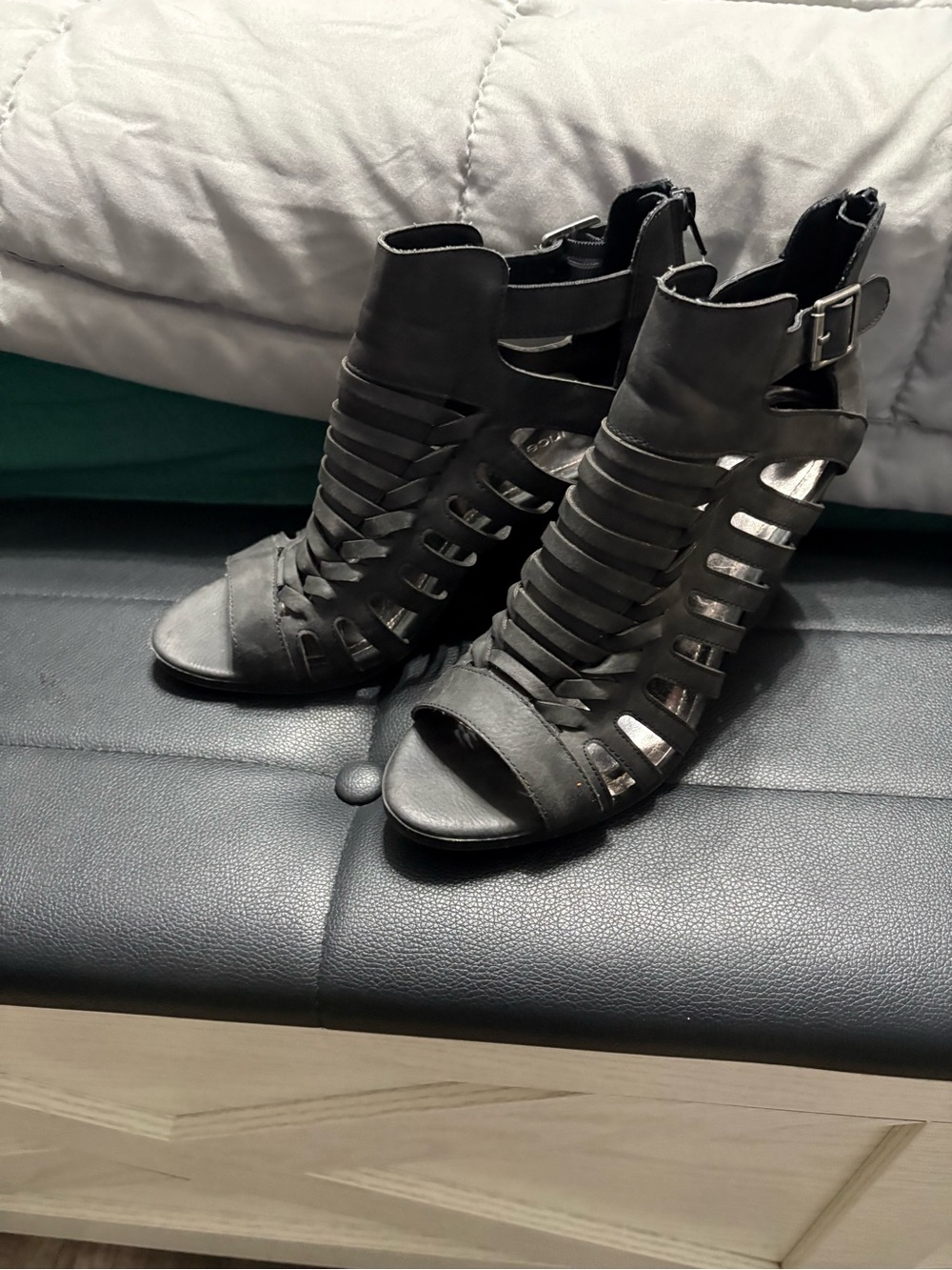 Maurices Black Strappy Cutout High Heel Sandals